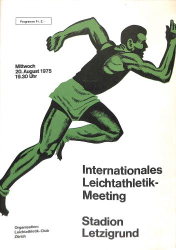 PROGRAMME OFFICIEL MEETING INTERNATIONAL ATHLÉTISME 1975
