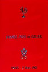 Programme officiel VIP du match France vs Pays de Galles du 2 mars 1991
