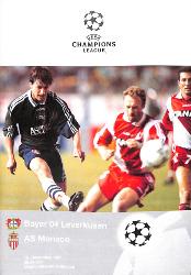 PROGRAMME OFFICIEL CHAMPIONS LEAGUE BAYER LEVERKUSEN VS AS MONACO DU 10 DÉCEMBRE 1997