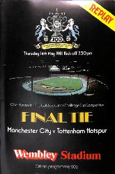PROGRAMME OFFICIEL FINALE FA CUP REPLAY MANCHESTER CITY VS TOTTENHAM HOTSPUR DU 14 MAI 1981