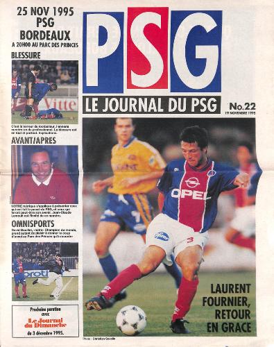 Le journal du PSG N°22 du 19 novembre 1995