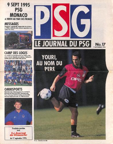 Le journal du PSG N°17 du 9 septembre 1995