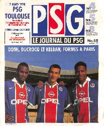 Le journal du PSG N°58 du 1 mars 1998