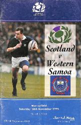 Programme officiel du match Écosse vs Samoa du 18 novembre 1995