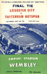 PROGRAMME OFFICIEL FINALE FA CUP LEICESTER CITY VS TOTTENHAM HOTSPUR DU 6 MAI 1961
