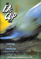 PROGRAMME OFFICIEL FINALE FA CUP LIVERPOOL FC VS SUNDERLAND AFC DU 9 MAI 1992