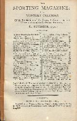 LIVRE « THE SPORTING MAGAZINE OR MONTHLY CALENDAR » FOR NOVEMBER, 1792