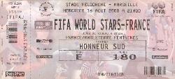 Billet entier Fifa World Stars vs France du 16 août 2000
