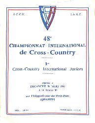 PROGRAMME OFFICIEL 48E CHAMPIONNAT INTERNATIONAL DE CROSS-COUNTRY 1961