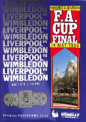 PROGRAMME OFFICIEL FINALE FA CUP LIVERPOOL FC VS WIMBLEDON FC DU 14 MAI 1988