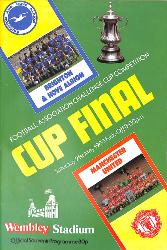 PROGRAMME OFFICIEL FINALE FA CUP MANCHESTER UNITED VS BRIGHTON & HOVE ALBION DU 21 MAI 1983