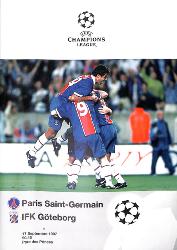 PROGRAMME OFFICIEL CHAMPIONS LEAGUE PARIS SAINT-GERMAIN VS IFK GÖTEBORG DU 17 SEPTEMBRE 1997