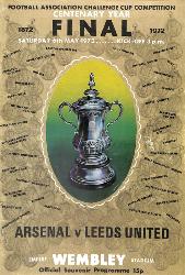 PROGRAMME OFFICIEL FINALE FA CUP ARSENAL FC VS LEEDS UNITED DU 6 MAI 1972