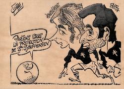 CARICATURE ORIGINALE D'HAUSKNECHT ET BETTA (FC METZ)