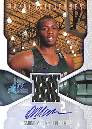 2000 SPX ROOKIE JERSEY AUTOGRAPH DESMOND MASON