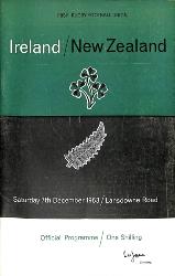 PROGRAMME OFFICIEL DU MATCH IRLANDE VS NOUVELLE-ZÉLANDE DU 7 DÉCEMBRE 1963