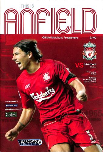 PROGRAMME OFFICIEL DU MATCH LIVERPOOL VS CHELSEA FC DU 1ST JANVIER 2005