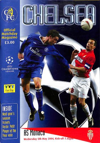 PROGRAMME OFFICIEL DU MATCH CHELSEA FC VS AS MONACO DU 5 MAI 2004
