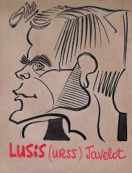 Caricature originale de Janis LUSIS (URSS) (Athlétisme