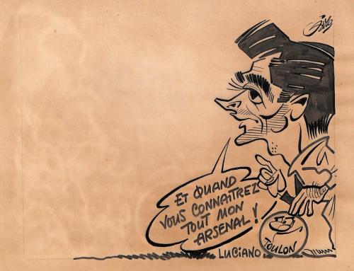 CARICATURE ORIGINALE DE JEAN LUCIANO (SC TOULON)