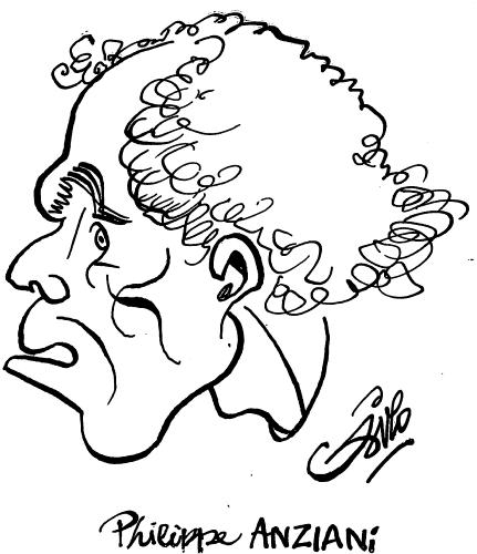 CARICATURE ORIGINALE DE PHILIPPE ANZIANI (FC SOCHAUX, SC TOULON, AS MONACO, FC NANTES)