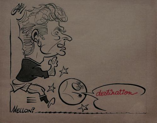 CARICATURE ORIGINALE D'UMBERTO MELLONI