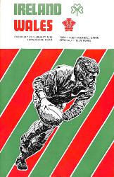 PROGRAMME OFFICIEL DU MATCH IRLANDE VS PAYS DE GALLES DU 21 FÉVRIER 1976