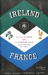 PROGRAMME OFFICIEL DU MATCH IRLANDE VS FRANCE DU 26 JANVIER 1963