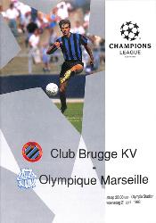 PROGRAMME OFFICIEL CHAMPIONS LEAGUE CLUB FC BRUGES VS OLYMPIQUE DE MARSEILLE DU 21 AVRIL 1993