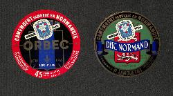 LOT DE 2 ETIQUETTES FROMAGE GRENOBLE 1968