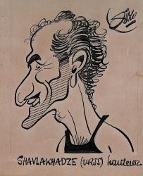 Caricature originale de Robert SHAVLAKADZE (URSS) Athlétisme