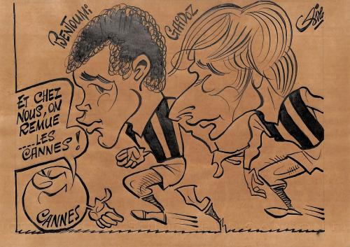 CARICATURE ORIGINALE DE BENTOUMI ET GAIDOZ (AS CANNES)