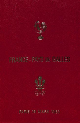 Programme officiel VIP du match France vs Pays de Galles du 19 mars 1983