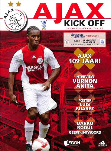 PROGRAMME OFFICIEL DU MATCH AJAX AMSTERDAM VS OLYMPIQUE DE MARSEILLE DU 18 MARS 2009
