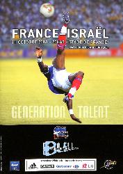 PROGRAMME OFFICIEL DU MATCH FRANCE VS ISRAËL DU 11 OCTOBRE 2003