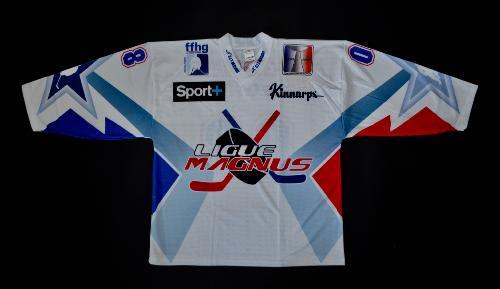 MAILLOT DE HOCKEY SUR GLACE N°8 LIGUE MAGNUS BLANC