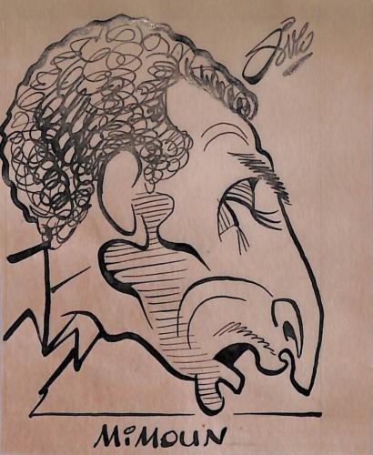 Caricature originale d'Alain MIMOUN (FR) Athlétisme