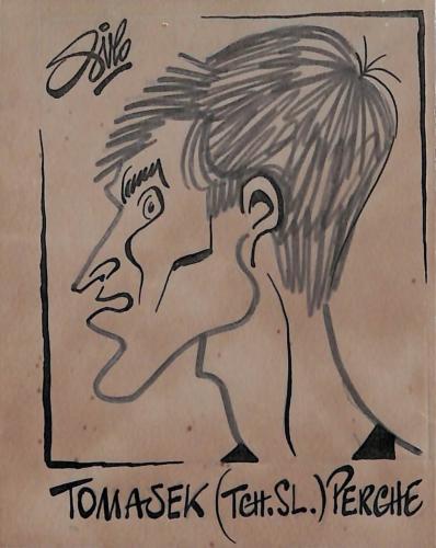 Caricature originale de Rudolf TOMASEK (TCH) Athlétisme