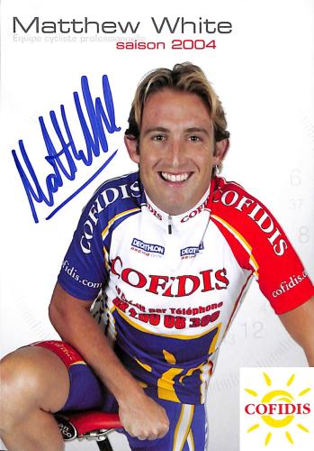 CARTE PHOTO DE MATTHEW WHITE AUTOGRAPHIÉE