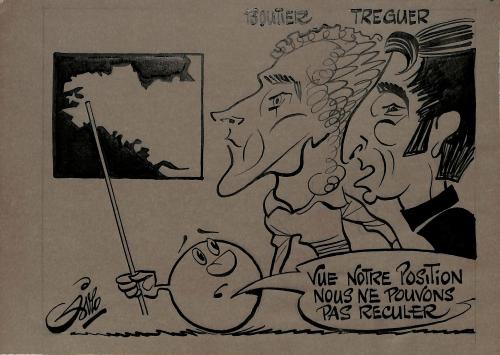 CARICATURE ORIGINALE DE BOUTIER ET TRÉGUER (BREST)