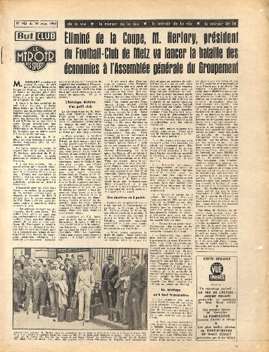 BUT ET CLUB LE MIROIR DES SPORTS SUPPLÉMENT AU N°452 DU 29 MARS 1954