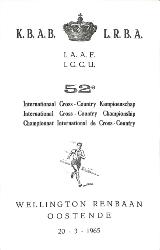 PROGRAMME OFFICIEL CHAMPIONNAT INTERNATIONAL DE CROSS-COUNTRY 1965