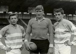 PHOTO ORIGINALE DE PRESSE D'ARNAUDET, SPANGHERO, HALCAREN AVEC L'ÉQUIPE DE FRANCE ANNÉES 60