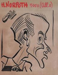 Caricature originale d'Harald NORPOTH (ALL) (Athlétisme