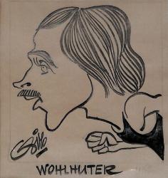 Caricature originale de Rick WOHLHUTER (USA) Athlétisme