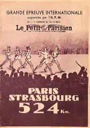 PROGRAMME ATHLÉTISME PARIS-STRASBOURG 1935