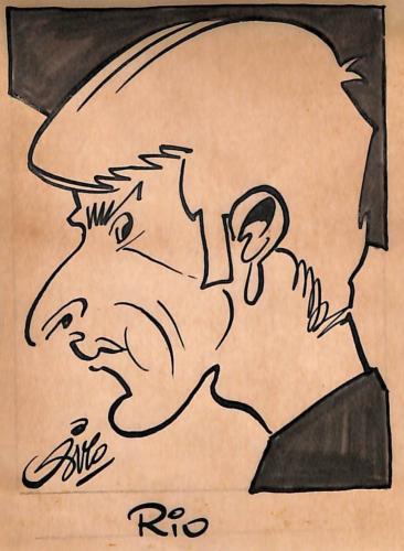 CARICATURE ORIGINALE DE MICHEL RIO (SM CAEN, EN AVANT GUINGUAMP)