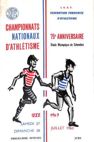 PROGRAMME OFFICIEL CHAMPIONNATS NATIONAUX ATHLÉTISME 1963