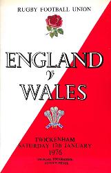 PROGRAMME OFFICIEL DU MATCH ANGLETERRE VS PAYS DE GALLES DU 17 JANVIER 1976