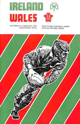 PROGRAMME OFFICIEL DU MATCH IRLANDE VS PAYS DE GALLES DU 21 FÉVRIER 1976